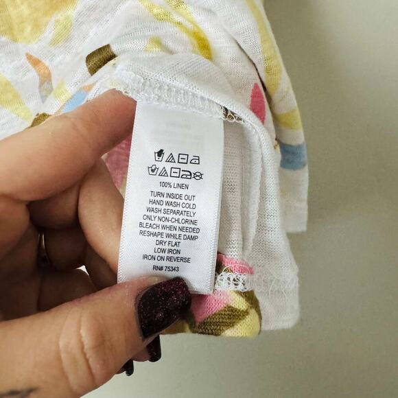 Cynthia Crowley Pink and Organe Floral Embroidered Women's Blouse SIze Large - Picture 4 of 8